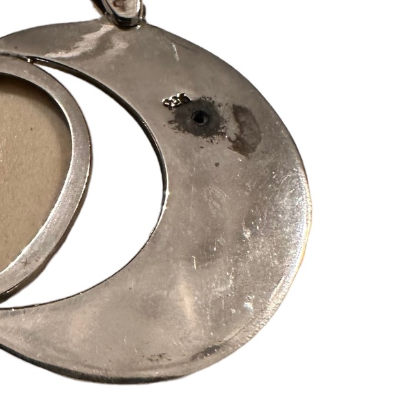 Crescent Moon & Face Sterling Silver Pendant - Picture 5 of 5